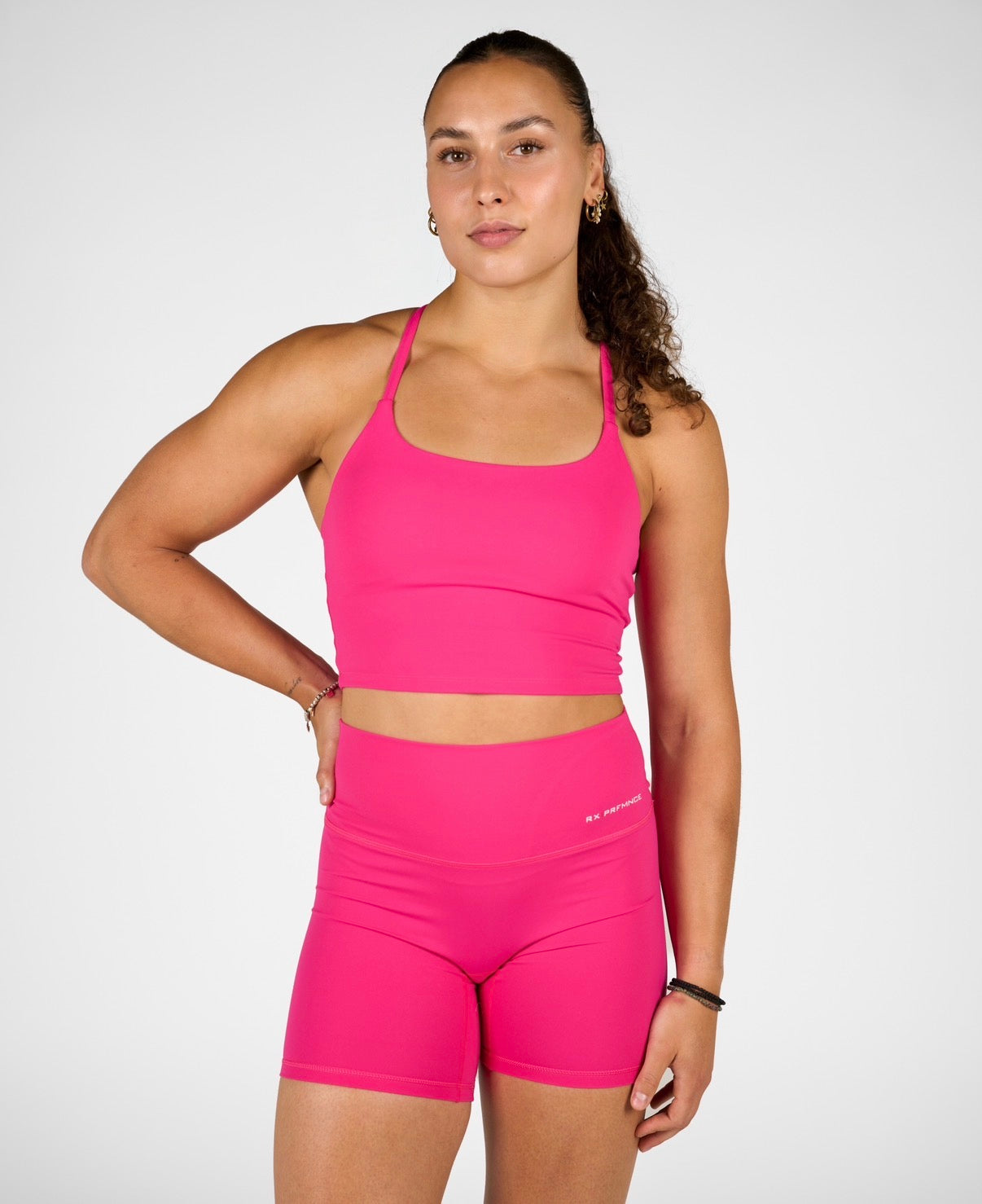 Isabel Crop Top Pink Velvet