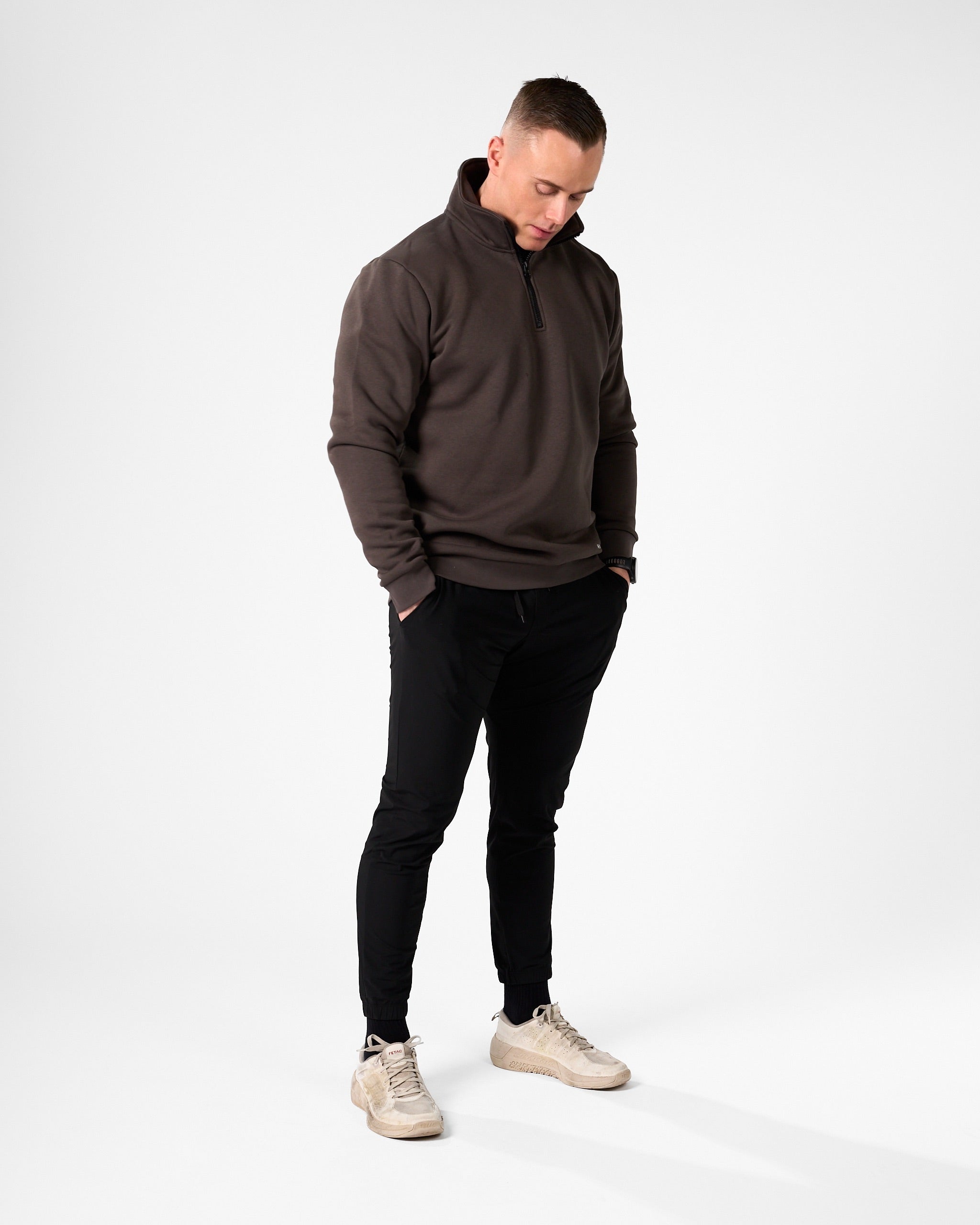 Essential Halfzip Sweater Terra Brown