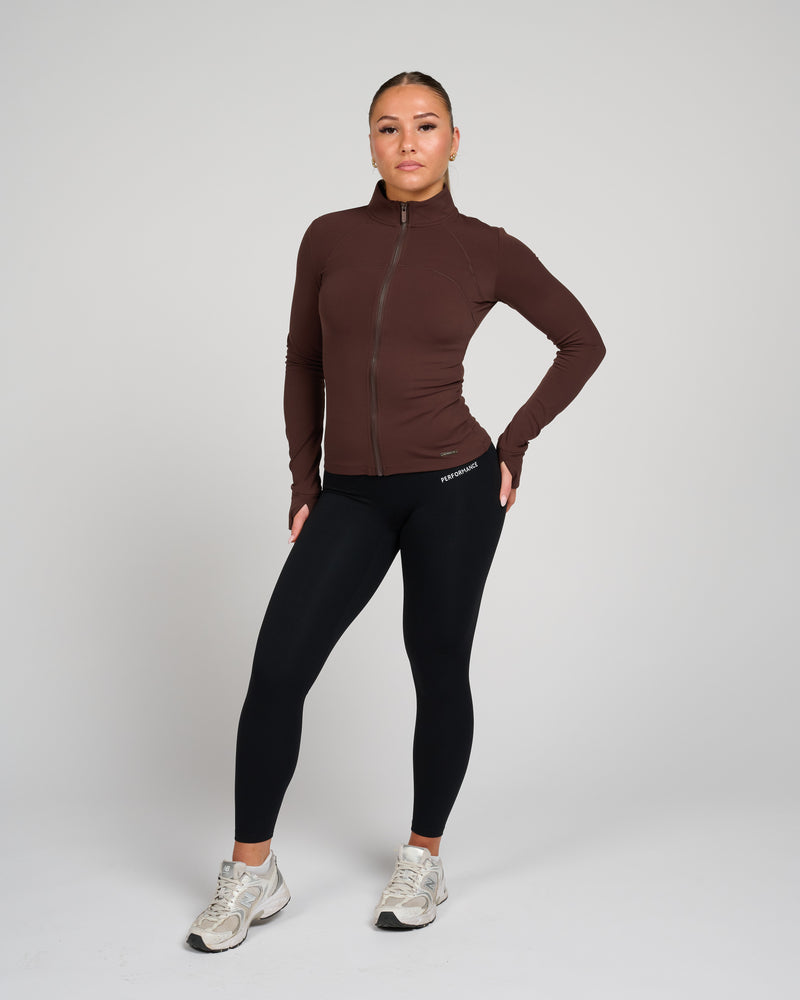 Helen Zip Longsleeve Brown