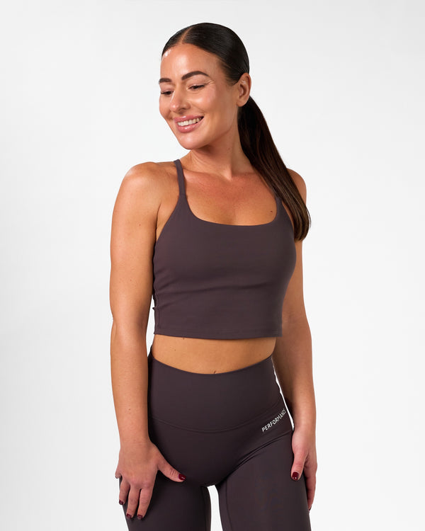 Isabel Crop Top Ash Brown